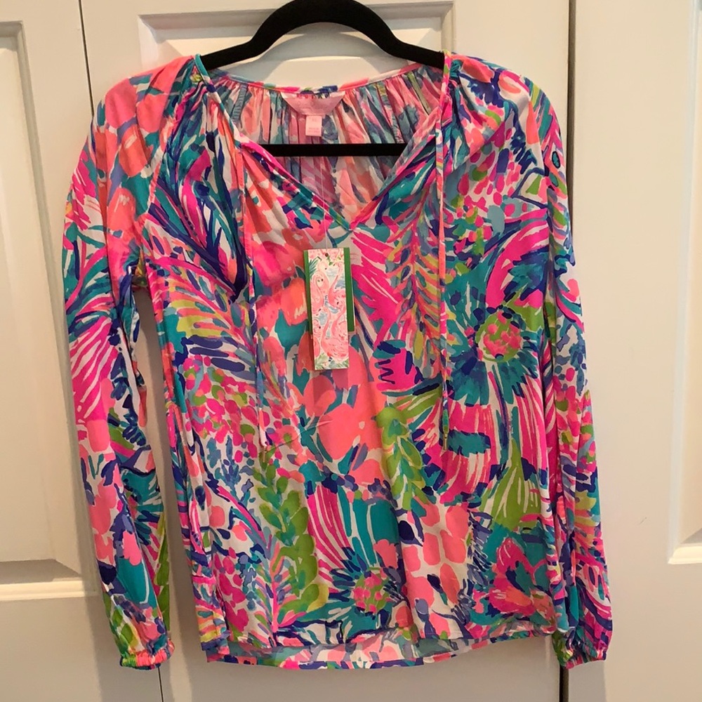 Lilly Pulitzer XS Willa Top Multi Color NWT
